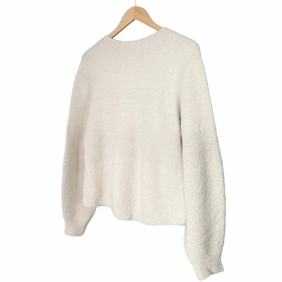 Joie Stavan Sweater Twist Front Cozy Pullover Metallic Snow Women’s Size Large - Picture 6 of 10